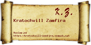 Kratochvill Zamfira névjegykártya